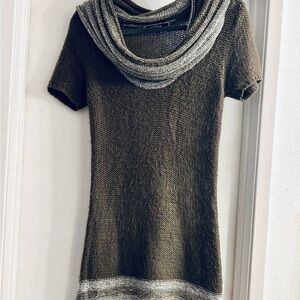 Love Stitch Brown and Gray Cowl Neck Sweater